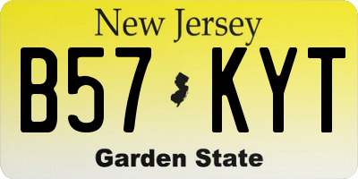 NJ license plate B57KYT