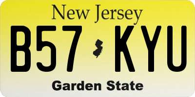 NJ license plate B57KYU