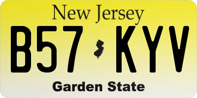 NJ license plate B57KYV