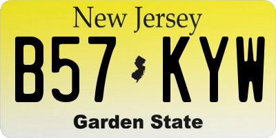 NJ license plate B57KYW