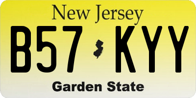NJ license plate B57KYY