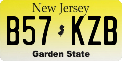 NJ license plate B57KZB
