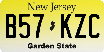 NJ license plate B57KZC
