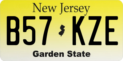 NJ license plate B57KZE