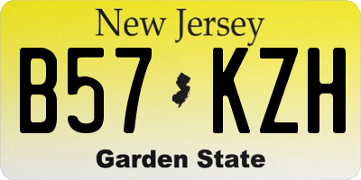 NJ license plate B57KZH