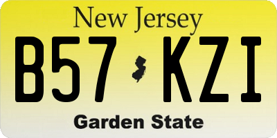 NJ license plate B57KZI