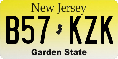 NJ license plate B57KZK