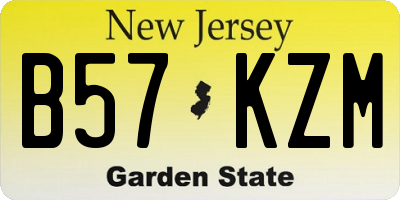 NJ license plate B57KZM