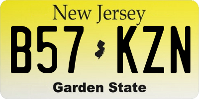 NJ license plate B57KZN