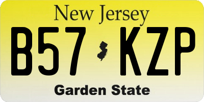 NJ license plate B57KZP
