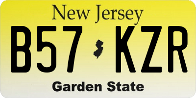 NJ license plate B57KZR