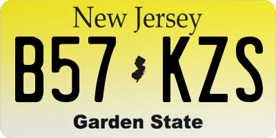 NJ license plate B57KZS
