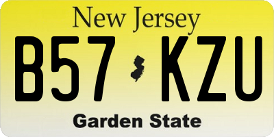 NJ license plate B57KZU