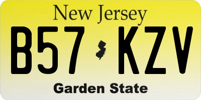 NJ license plate B57KZV