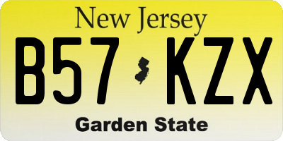 NJ license plate B57KZX