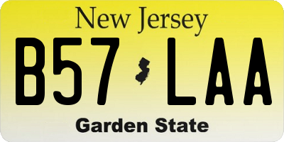 NJ license plate B57LAA