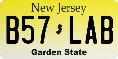 NJ license plate B57LAB