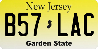 NJ license plate B57LAC