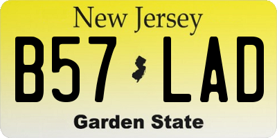 NJ license plate B57LAD