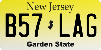 NJ license plate B57LAG