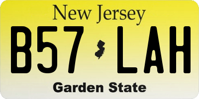NJ license plate B57LAH