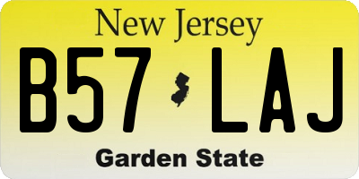 NJ license plate B57LAJ