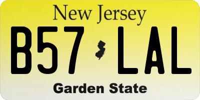 NJ license plate B57LAL