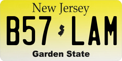 NJ license plate B57LAM