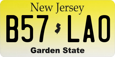 NJ license plate B57LAO