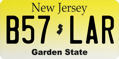NJ license plate B57LAR