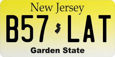 NJ license plate B57LAT