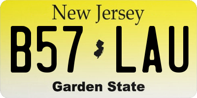 NJ license plate B57LAU