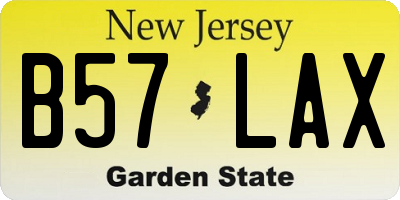 NJ license plate B57LAX