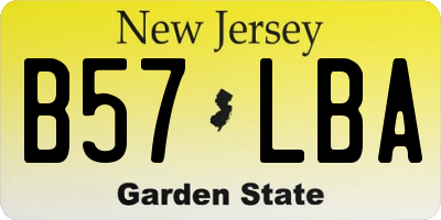 NJ license plate B57LBA