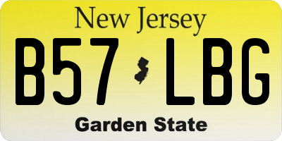 NJ license plate B57LBG
