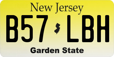 NJ license plate B57LBH