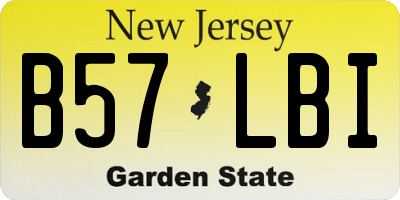 NJ license plate B57LBI
