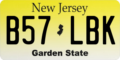 NJ license plate B57LBK