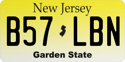 NJ license plate B57LBN