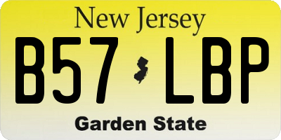 NJ license plate B57LBP