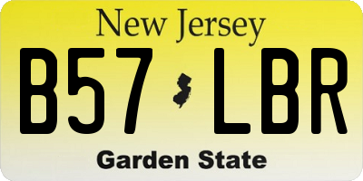 NJ license plate B57LBR