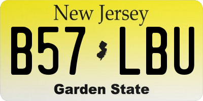 NJ license plate B57LBU