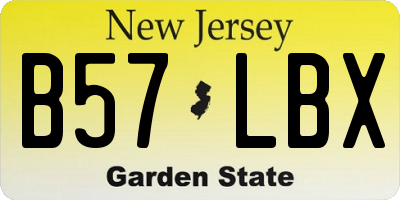 NJ license plate B57LBX
