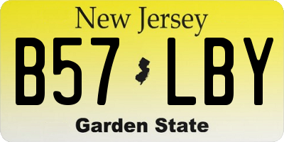 NJ license plate B57LBY