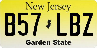 NJ license plate B57LBZ