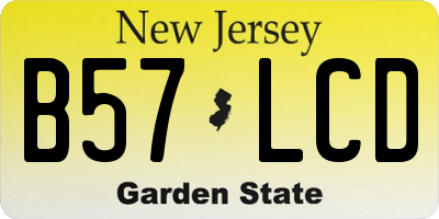 NJ license plate B57LCD