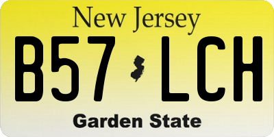 NJ license plate B57LCH
