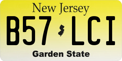 NJ license plate B57LCI