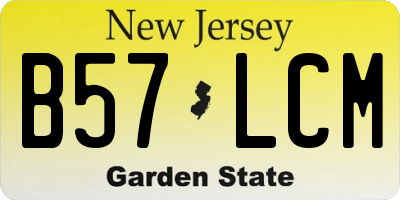 NJ license plate B57LCM