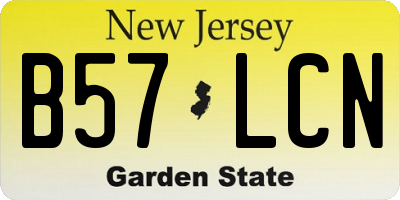 NJ license plate B57LCN